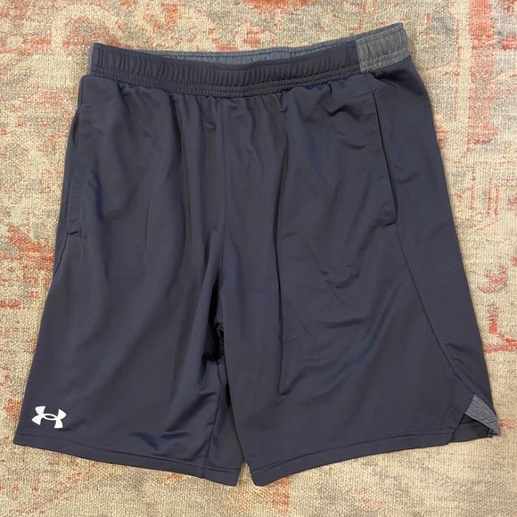 NWOT Men's Under Armour UA Locker 9" Pocketed Athletic Shorts, Gray, Large - Picture 2 of 4